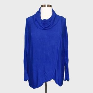 NWT Kim Rogers Cowl Neck Asymmetrical Sweater